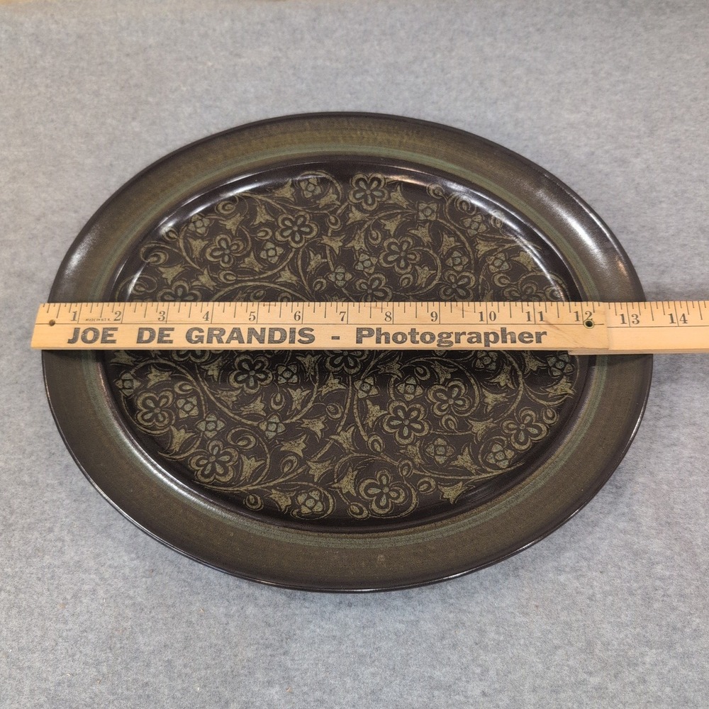Franciscan Madeira Oval Serving Platter Floral Earthenware Dark Brown Gree - Picture 3 of 6